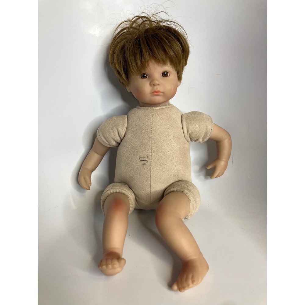 NPK Collection Reborn Baby‎ Doll Kids 16in Brown Fair Weighted Cloth Body Vinyl